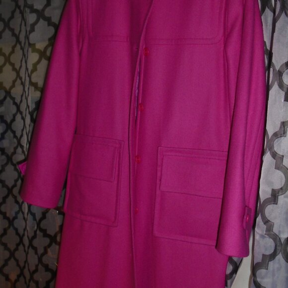Issac Mizrahi Pink wool coat with hood - Picture 1 of 3